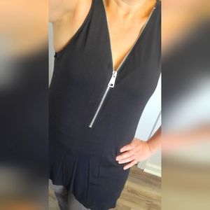 Cable & Gauge Black Zip-Up Tank Shirt. Size: L. .